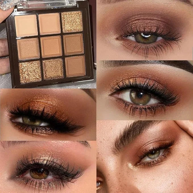 Neutral Nude Brown Smokey Eye Shadow Palette,Rose Gold Bronze Naked Cream Eyeshadow Palette Makeup,Highly Pigmented Natura...