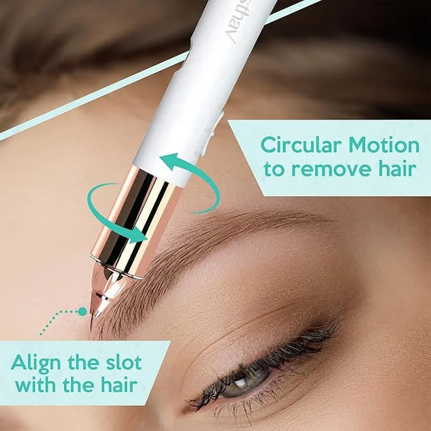 2-in-1 Portable Rechargeable Painless Eyebrow Trimmer & Facial Hair Remover, removes Eyebrow, face, Lips and Body Hair for...