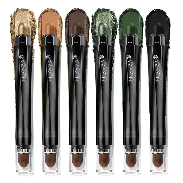 Neutral Eyeshadow Stick Makeup Set, Metallic Shimmer Matte Cream Eye Shadow Eyeliner Brightener Pencil Crayon - Classic 6P...