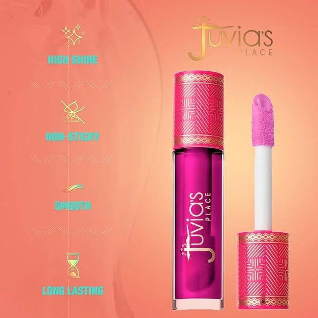 Juvia's Place,Lip Gloss Glass Sweet Beets, Berry, Long Lasting Hydrating The Reds & Berries,16 oz - Product Image