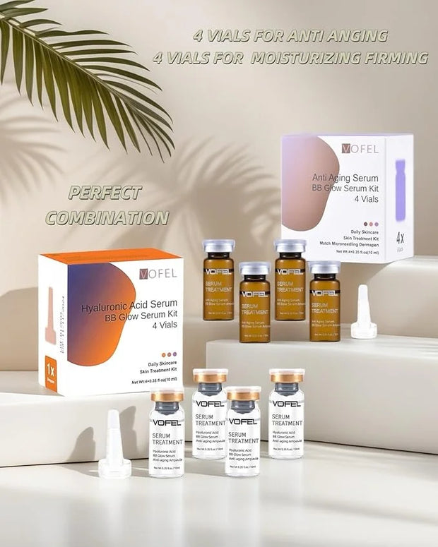 Anti Aging Serum Hyaluronic Acid Serum For Face BB Glow Starter Kit Serum Ampoules for Skin Treatment Kit 0.35 oz 8 Vials ...