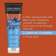 John Frieda Blue Crush Shampoo and Conditioner Set for Brunettes, Nourishes Color-Treated and Natural Hair, Blue Pigments ...