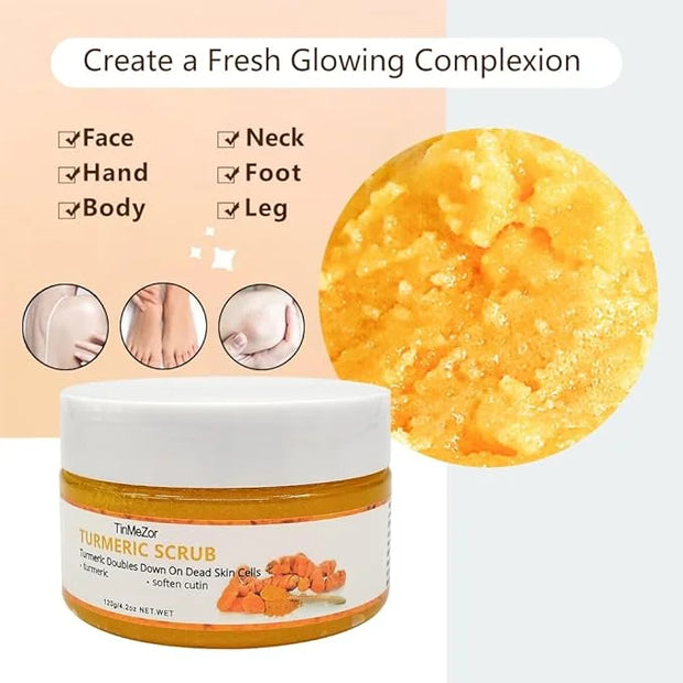 Turmeric Facial Cleanser,Turmeric Soap And Turmeric Face Scrub Three Piece Set for Face & Body,Turmeric Face Wash,Turmeric...