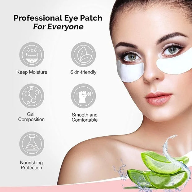 GreenLife 100 pairs 100% Naturel Eyelash Extension Under Eye Gel Pads patches kit Collagen with Aloe Vera Hydrogel Eye Pat...