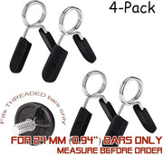 4pcs Spring Clip Collars 1 inch (0.94'', 24mm) 24mm) Exercise - Product Image