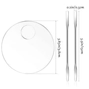 2PCS Acrylic Cosmetic Palette with 2PCS Spatula Tool,Makeup Mixing