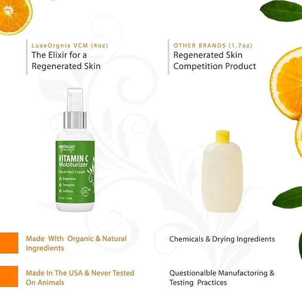 Organic Vitamin C Face Moisturizer with Anti-Aging, Brightening, and Wrinkle-Smoothing Properties. - Product Image