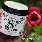 Body Butter for Women LAVENDER NEROLI | Whipped Body Moisturizer with Raw Shea Butter for Dry Skin, Paraben Free, Non-Grea...
