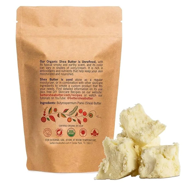 Organic Shea Butter Raw Unrefined | Pure African Shea Butter for Hair & Dry Skin | Natural Face Moisturizer | Body Butter ...