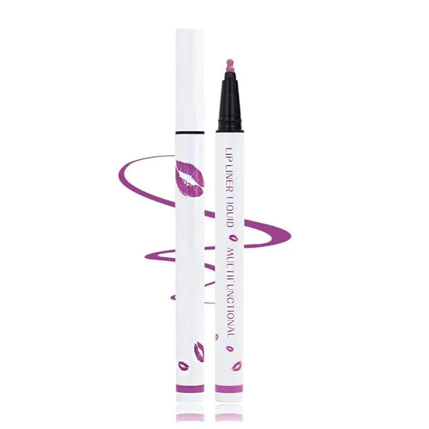 Longwear Liquid Lip Liner, Matte Lip Tint Stain Marker Pen, 2 in1 Liquid Lipstick & Lip Liner Pencil, Long Lasting Waterpr...