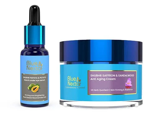 Blue Nectar Dark Circles Under Eye Serum with Plant Based Niacinamide from Potato (1Fl Oz) along with Anti-Aging Face Mois...