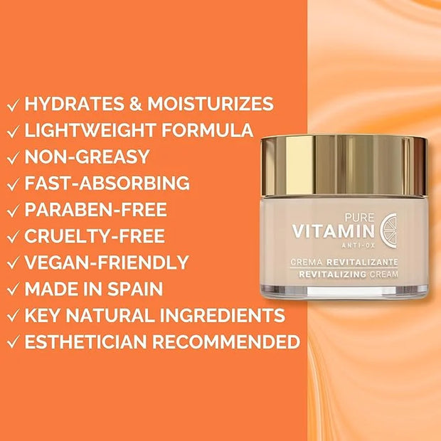Noche Y Dia Vitamin C Face Cream - Hydrating, Lightweight, Non-Greasy Moisturizer for All Skin Types - Anti-Aging Formula ...