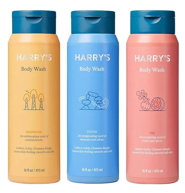 Harry's Men's Body Wash Shower Gel, Variety - Stone, Fig, Redwood (Pack of 3) - Product Image