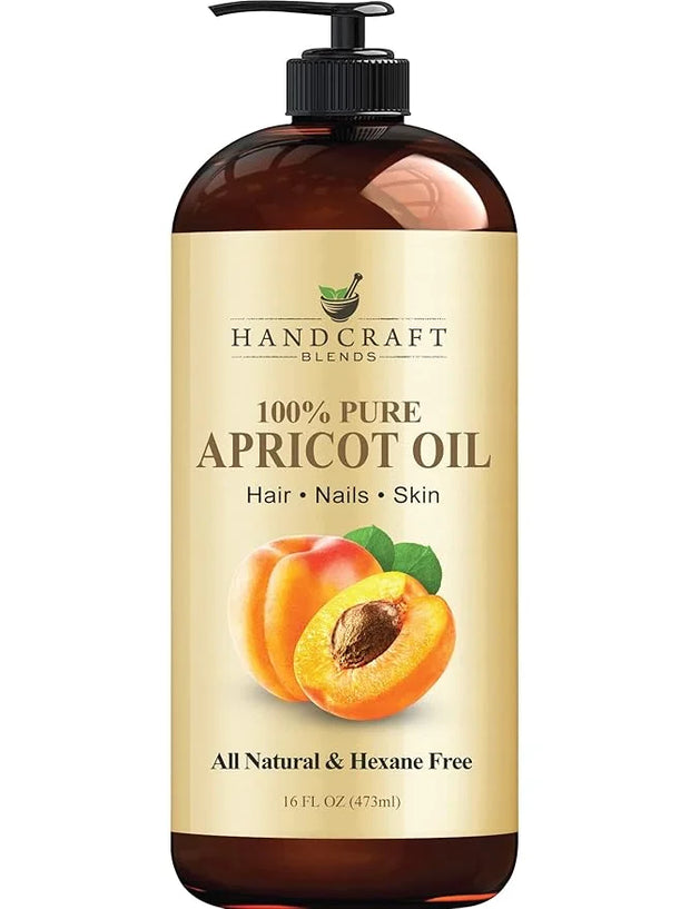 Handcraft Blends Apricot Kernel Oil - Cold-Pressed 16 Fl Oz - 100% Pure and Natural - Premium Grade Carrier for Skin and H...