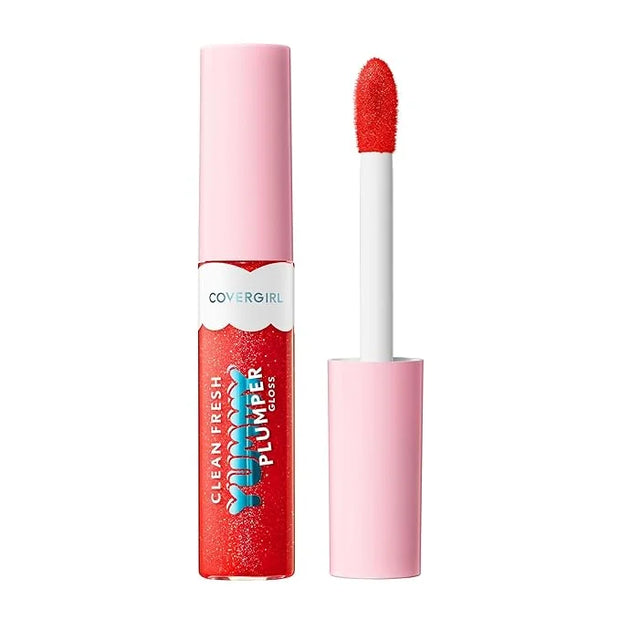 Covergirl Clean Fresh Yummy Plumper Lip Gloss, 880 Merry Kissmass, Shiny Gloss, Vegan Formula, Easy to Apply, Minty Flavor...