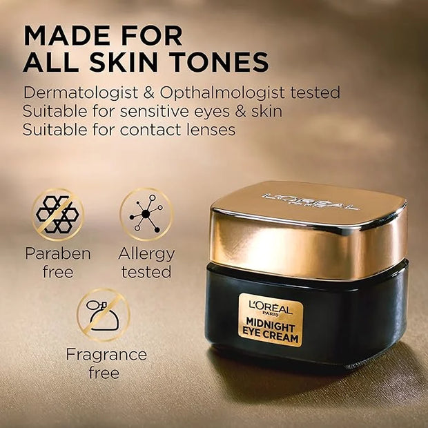 L'Oreal Paris Age Perfect Cell Renewal Midnight Eye Cream, Antioxidant-Rich Under Eye Cream to Treat 8 Signs of Aging, Inc...
