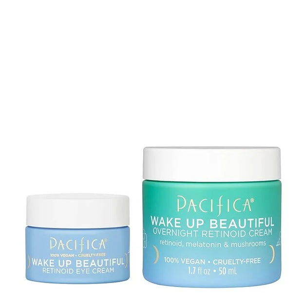 Pacifica Beauty Wake Up Beautiful Retinoid Eye Cream & Overnight Retinoid Cream Set, Skincare, Moisturizer, Face Cream, Fo...