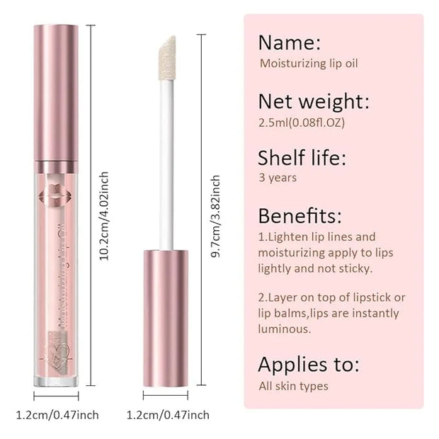 Hydrating Lip Gloss Oil - Nourishing Tinted Lip Oil for High-Shine Finish, Long-Lasting, Non-Sticky, Cruelty-Free Lip Plum...