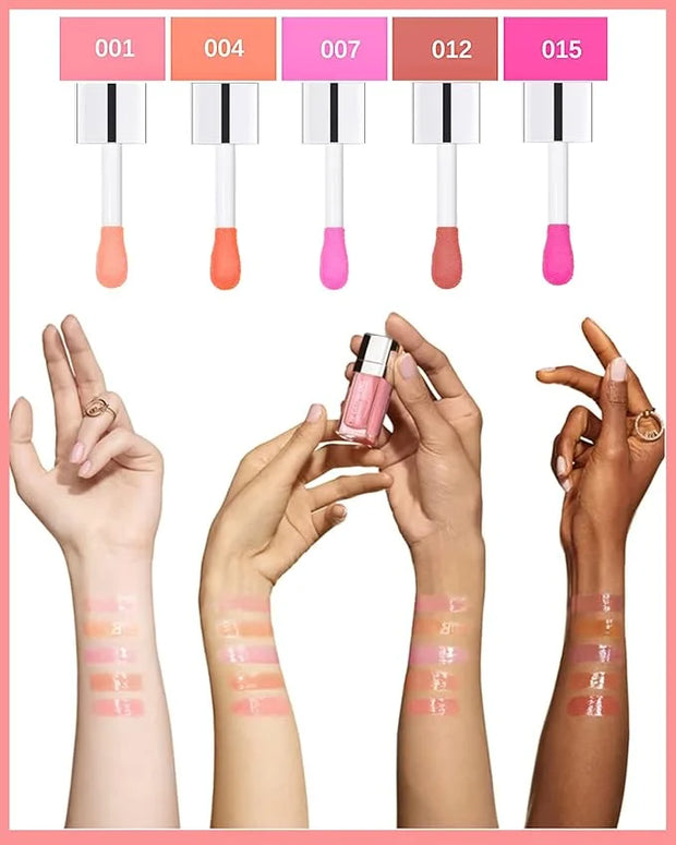 Hydrating Plumping Lip Glow Oil,Tinted Lip Gloss,Transparent Toot Lip Oil,Long Lasting Moisturizing Clear Glow Reviver Lip...