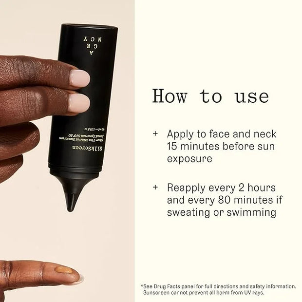 SilkScreen Sheer Tinted SPF 50 Mineral Face Sunscreen, Anti-Aging Hydrating Serum, Visibly Smooths and Enhances Glow, Agen...