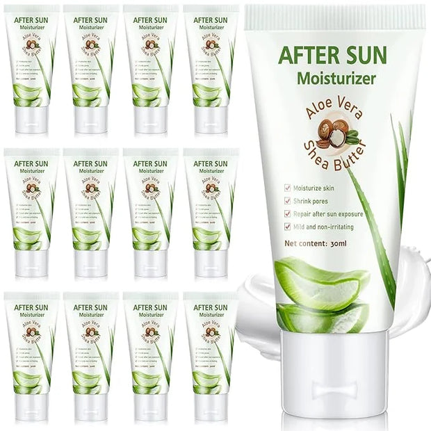 12 Pcs Mini Aloe Vera Lotion Bulk, 1 oz Travel Size Aloe Vera Lotion for Sunburn Relief, Organic Mini After Sun Lotion Dai...