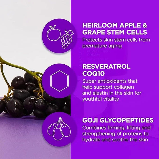 Andalou Naturals Goji Peptide Perfecting Cream, Age Defying Face Cream, Resveratrol CoQ10 Face Moisturizer, Supports Skin ...