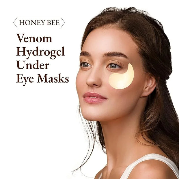 Honey Bee Venom Hydrogel Eye Masks for Dark Circles and Puffiness Bee Propolis Hydrogel Depuffing Eye Patches w/Bee Venom,...