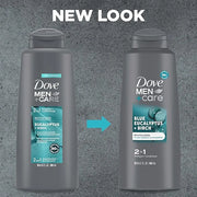 DOVE MEN + CARE 2 in 1 Shampoo Conditioner Eucalyptus + Birch 3 Count For Healthy-Looking Hair Naturally Derived Plant Bas...