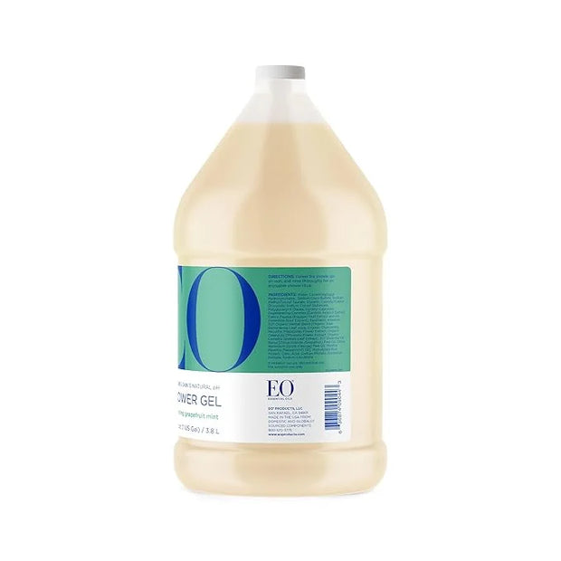 EO Shower Gel Body Wash Refill, 1 Gallon, Grapefruit and Mint, Organic Plant-Based Skin Conditioning Cleanser with Pure Es...