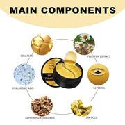 Q.Z.Art 60 Pcs 24K Gold Under Eye Patches, Anti-Aging Eye Mask Infused with Collagen and Hyaluronic Acid - Reduce Dark Cir...