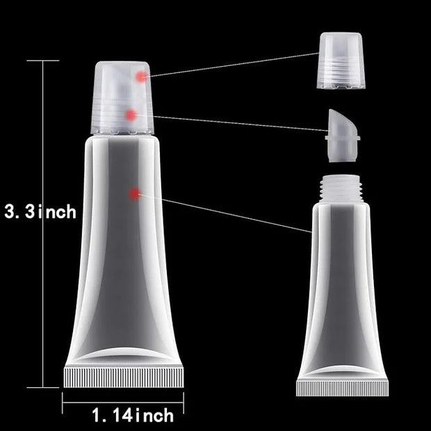 50Pcs 10ml Empty Lip Gloss Tubes Empty Lip Balm Tubes for DIY Lip Gloss Balm Cosmetic - Product Image
