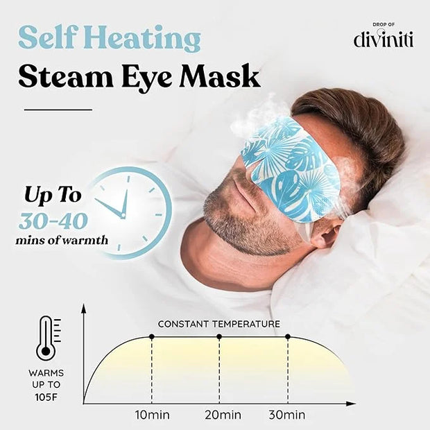 12-Pack Steam Eye Mask - Self Warming Heated Eye Mask for Dry Eyes, Up to 110F Degrees, Fast Soothing Relief - Puffy Eyes,...
