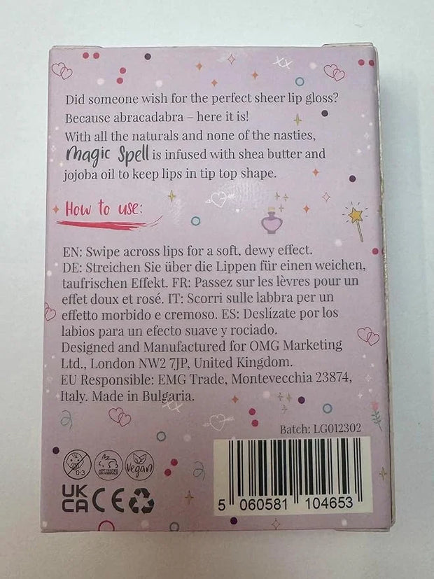 MISS NELLA Magic Spell Lip Gloss, Peach hydrating children Lip Gloss, watermelon scent, gentle on the skin. gives a sheer ...