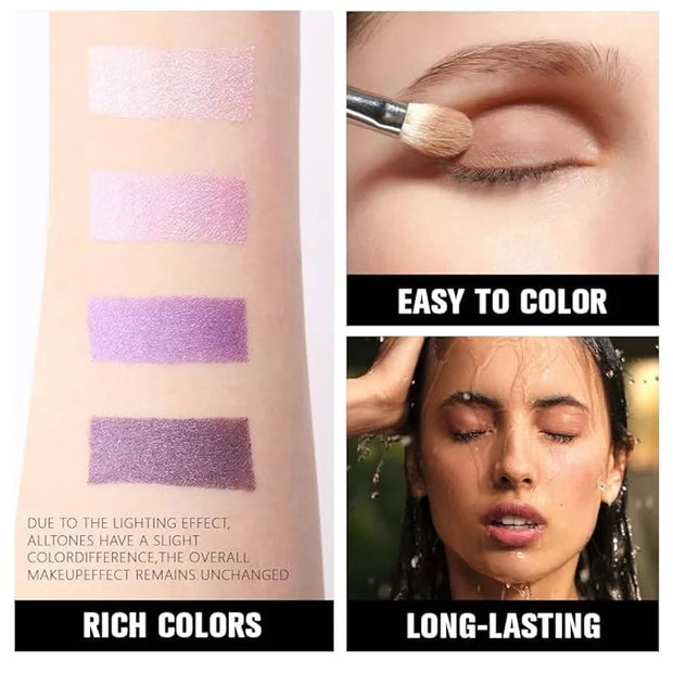Kaely Powder Eyeshadow Quad, Lavender Purple Glitter Eyeshadow Palette Makeup, Neutral Eye Shadow Palette for Older Women ...