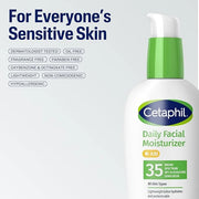 Cetaphil Face Moisturizer, Daily Oil Free Facial Moisturizer with SPF 35, For Dry or Oily Combination Sensitive Skin, Frag...