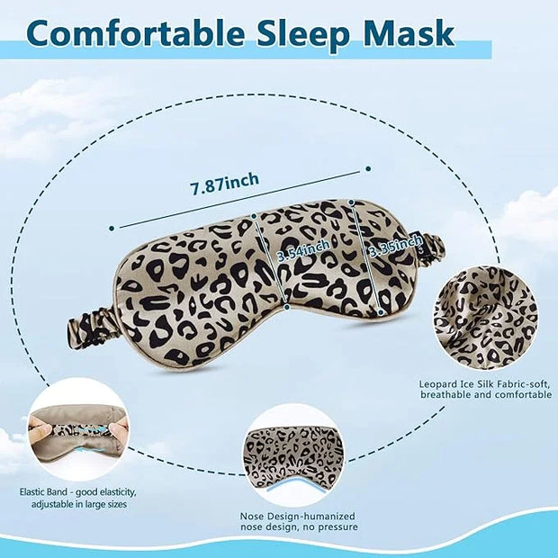 Sleep mask w/Cooling Gel Eye Mask, Heated Eye Mask for Sleeping, Reusable Ice Silk Stain Eye Cover Sleeping Mask for Trave...