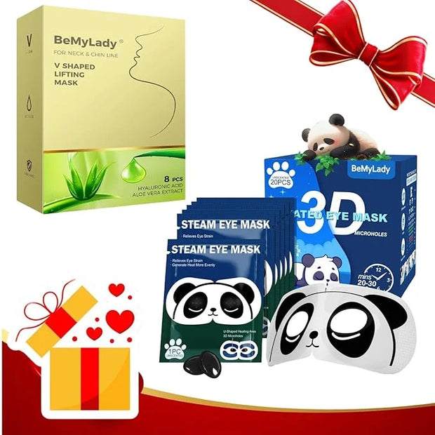 2024 New V-Shaped Lifting Chin & Neck Mask and Steam Eye Mask for Dry Eyes - Product Image