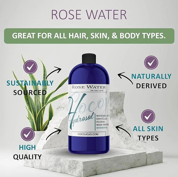 Rose Hydrosol Water Spray Toner 32 oz for Face Hydrating Mist Hydration Pure & Natural Rosewater Hydrosol All Skin Types F...