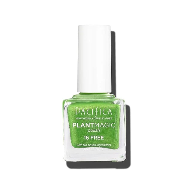 Pacifica Natural Nail Polish – Plant Magic Glitter Green Polish - Plant Based, Non-Toxic & Clinically Tested - Lasting Col...