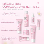 Skin Care Set JAPAN-SAKURA Women Beauty Gift Sets Skin Care Kit, Self-Care Skincare Set: Cleanser,Toner,Serum,Cream,Mud Ma...