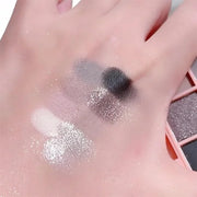 Eyeshadow Palette Makeup- 9 Colors bLACK GRAY Dark Brown Colorful Eyeshadow Palette Matte Shimmer Korean SMOKING Eye Shado...