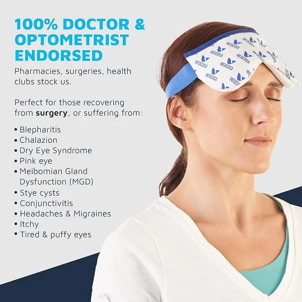 Eye Mask for Dry Eyes | Warm Eye Compress | Natural Heat Eye Mask for Styes, Blepharitis, Tired Eyes & More by Medcosa - P...
