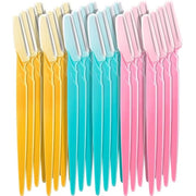 Boao 24 Pcs Eyebrow Razor Face Dermaplane Razor for Women and Men Fuzz Face Shaver Colorful Facial Shaper Trimmer with Pre...