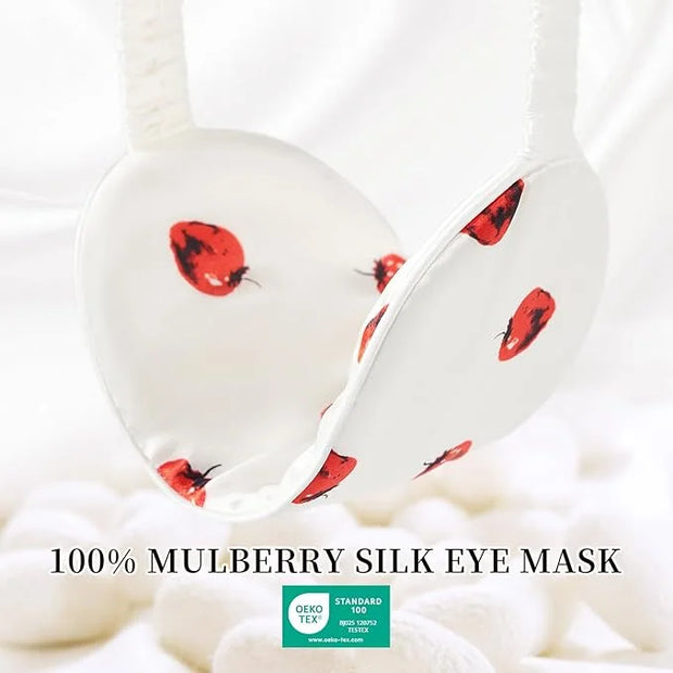 THXSILK Sleep Mask 100% 19 Momme Pure Mulberry Silk Super Smooth Cooling Decorative Sleep Eye Mask Blackout Eye Cover with...