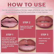 Peel Off Lip Liner Stain Tattoo, Long Lasting Waterproof Lip Stain Peel off, Tattoo Pink Lip Liner and Lip Gloss Combo, No...