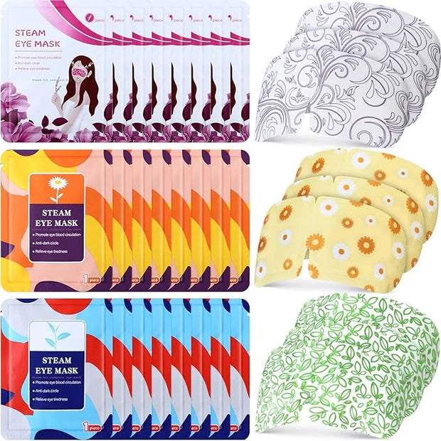 48 Packs Steam Eye Mask Disposable Self Heating Eye Mask for Dry Eyes Spa Warm Sleep for Home Office Travel Eyestrain Reli...
