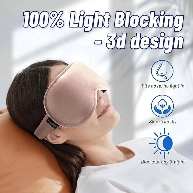 Cooling Gel 3D Sleep Eye Mask-Weighted Blackout Sleep Mask & Cold Compress for Dark Circles, Dry Eyes, and Puffiness - Com...