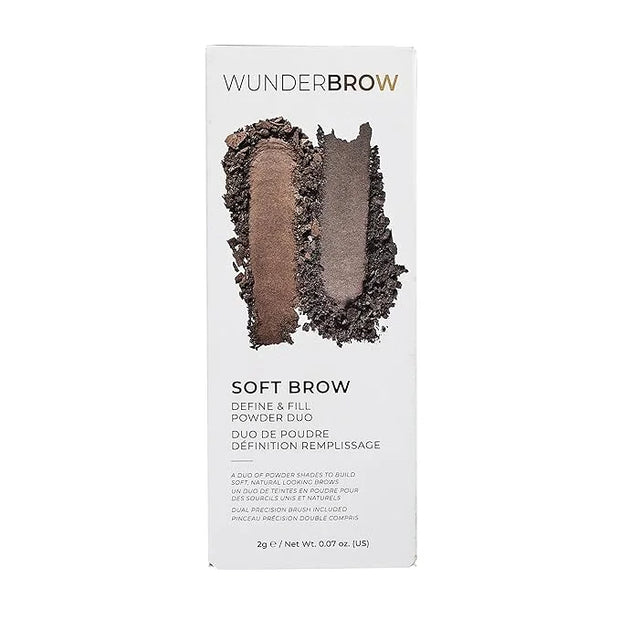 Soft Brow Define & Fill Powder Duo, Includes Dual ended Brush, Vegan and Cruelty Free (Black/Brown) - Product Image