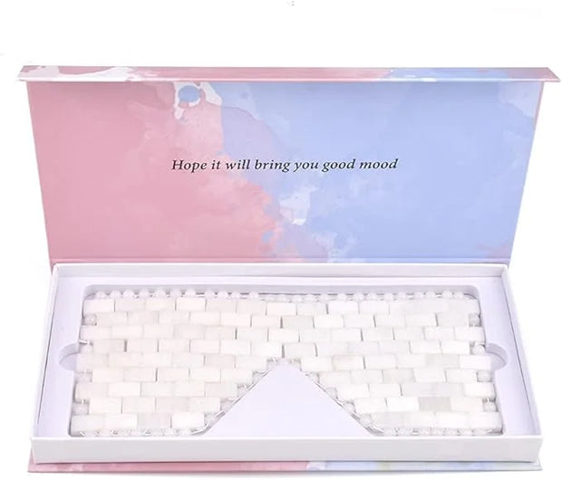 ideayard White Jade Eye Mask Cooling Jade Premium Sleep Eye Mask 100% All Natural Soothe Eye Fatigue - Product Image