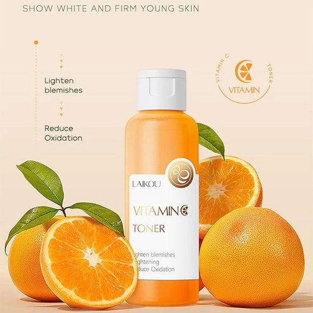 Vitamin C Skincare Set For Teen Girls Skin Care Set With Vitamin C Serum,Toner,Cleanser,Eye Cream,Face Cream,Sunscreen, Tr...
